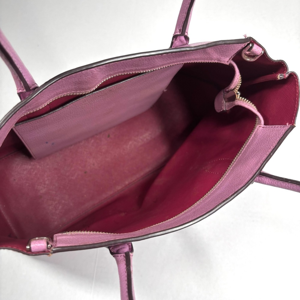 Kate Spade Eva Orchid Pink Pebbled Leather Tote Bag Satchel Lavender Brass $399 - Picture 7 of 9